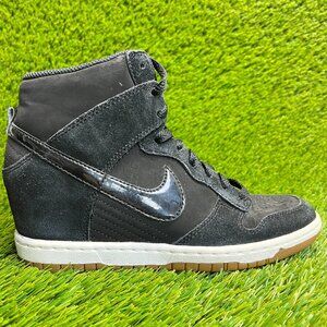 Nike Dunk Sky Hi Essential Womens Size 7.5 Black Athletic Leather Shoes Sneakers